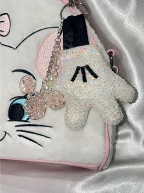 Sparkly Mickey Glove Plush & Beaded Mickey Head Purse bag Charm/keychain